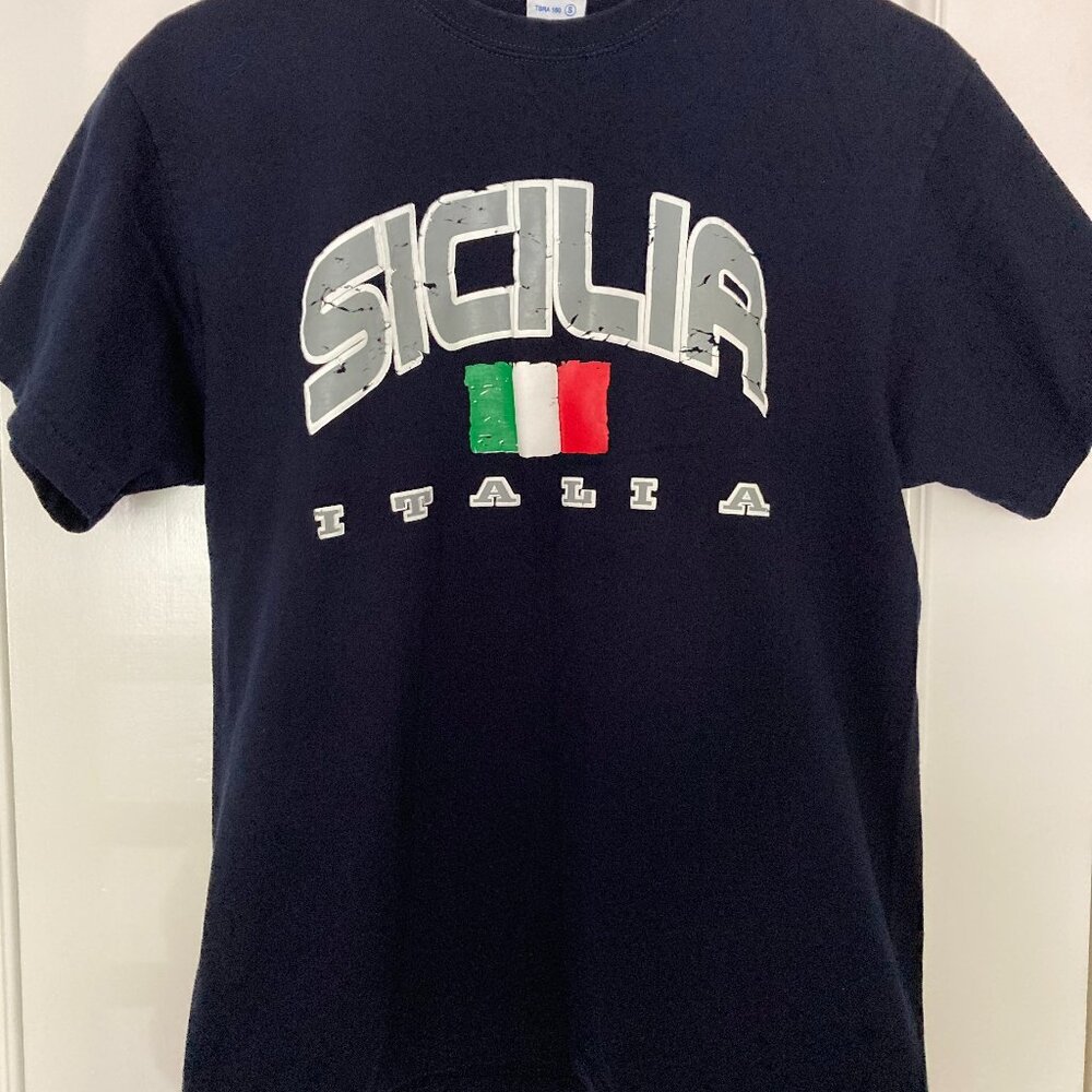 Sicilia Italia flag tee shirt small